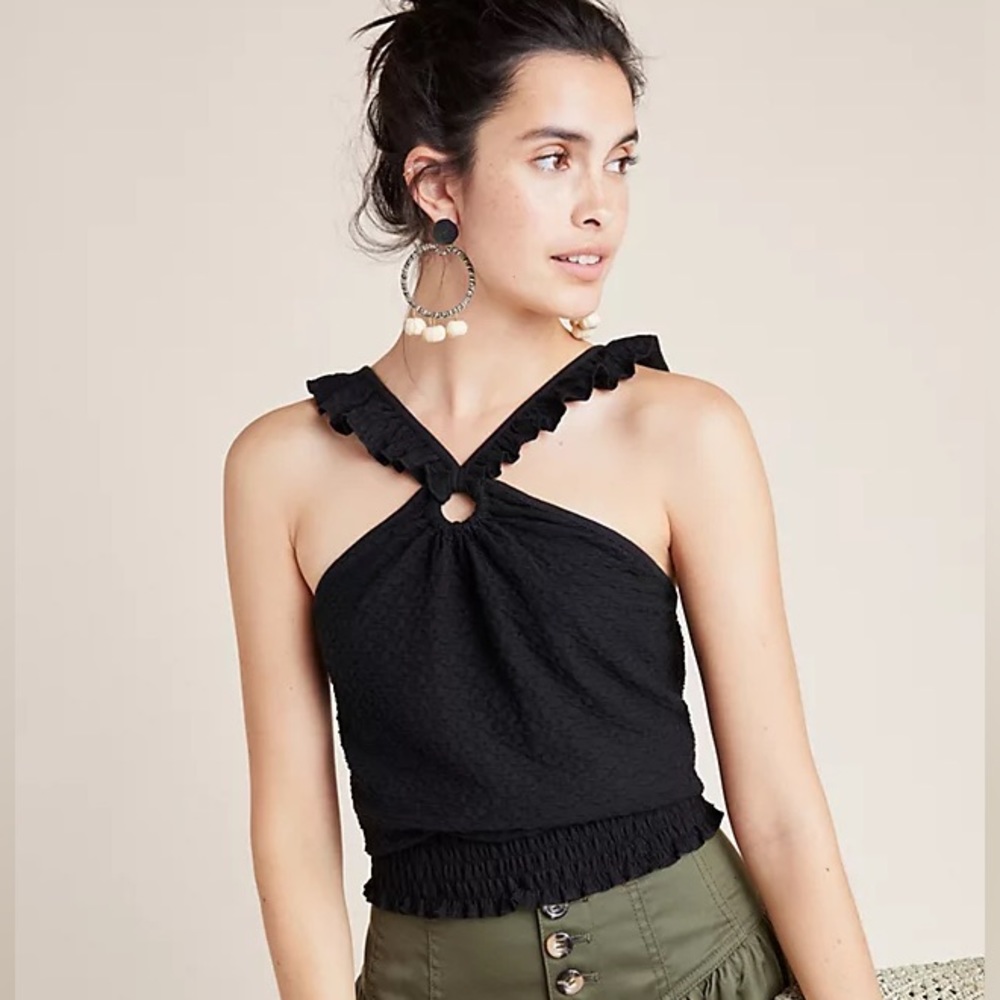 Anthropologie Marisol Ruffled Halter Top S